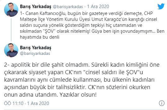 Barış Yarkadaş'tan Canan Kaftancıoğlu'na 'şov' yanıtı